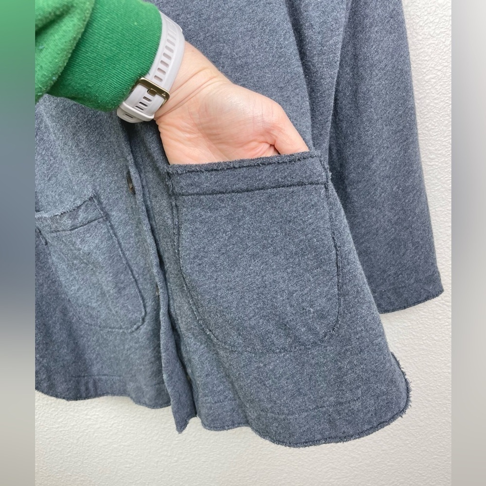 Goldie Lewinter Women's Medium Grey Button Up Oversized Shacket Jacket Shirt - Picture 8 of 16